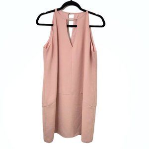 Sam Edelman Solid Pink Round Neck Keyhole Sleeveless Shift Dress 10